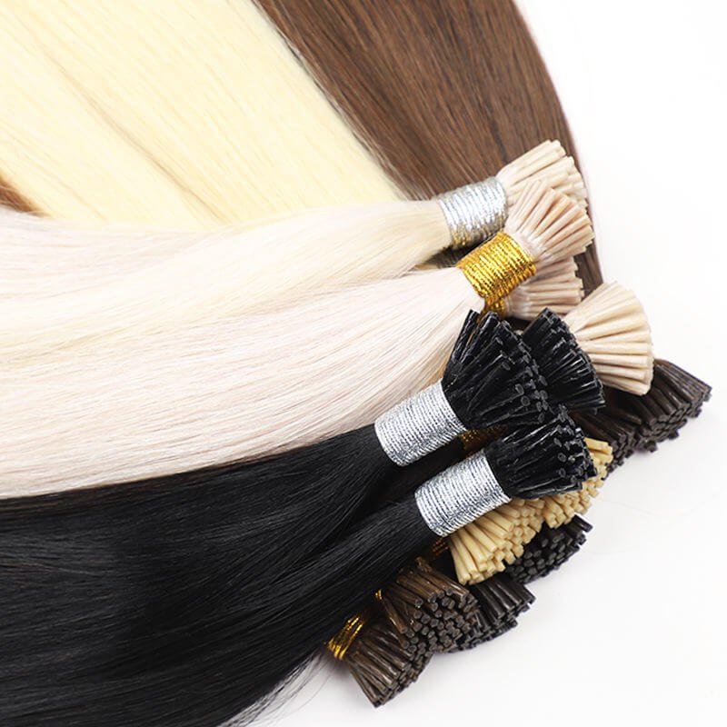 Raw Virgin I Tip Keratin Single Strand Fusion Hair Extensions bleachable to #27, factory wholesale for global professional hair salons and distributors