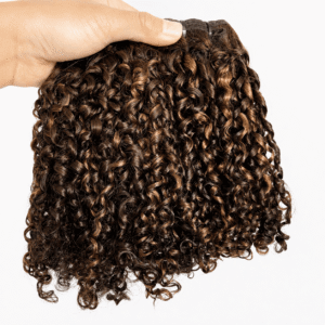 #P4/30 Pixie Curly Human Raw Hair Weft Bundles