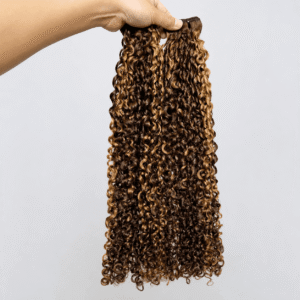 P4/27 Pixie Curly Human Raw Hair Weft Bundles