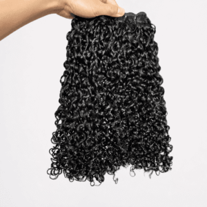 Water Curly Human Hair Weft Bundle With Closure