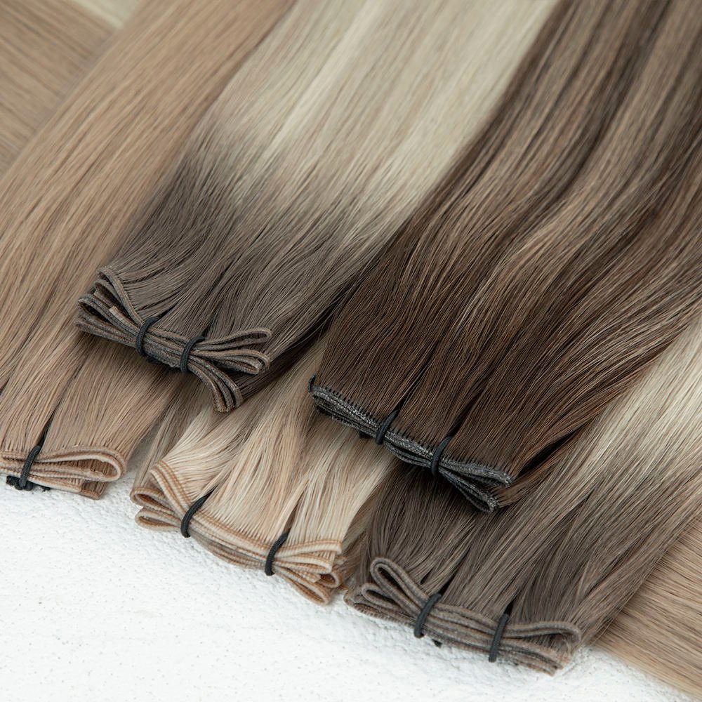 Raw virgin cuttable genius weft human hair extensions wholesale