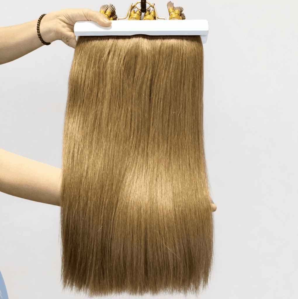 Raw Virgin I Tip Keratin Single Strand Fusion Hair Extensions bleachable to #27, factory wholesale for global professional hair salons and distributors